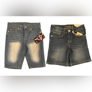 V Gold & Real Love Girls Blue Denim Bermuda Jean Shorts NWT Size 12 Lot of 2